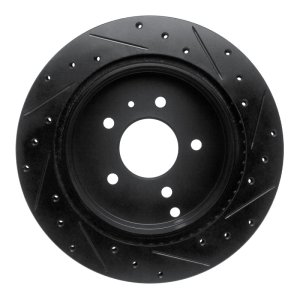 Chevrolet Equinox Brake Rotor (1) - Rear Left - R1 Concepts - Drilled & Slotted - Black - `07-`15